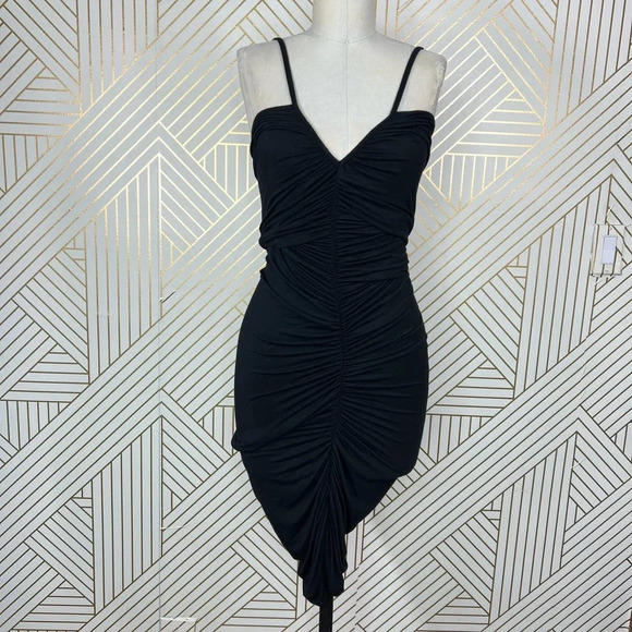 Rachel Pally Black‎ Ruched Shirred Bodycon Tank Dress Size Small - Picture 2 of 13